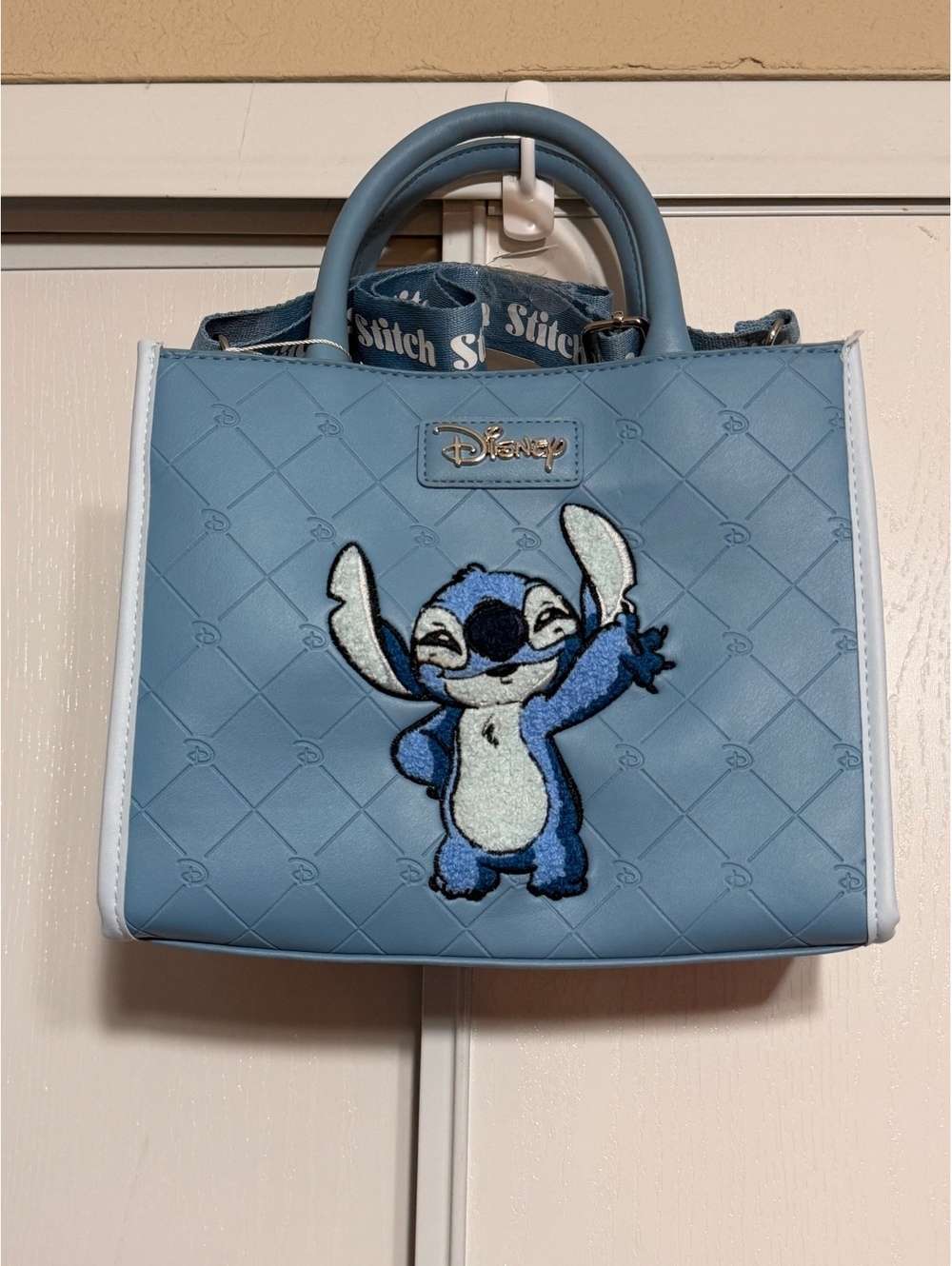 Disney Stitch Primark Blue Embroidered Crossbody Satchel Handbag NWT